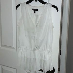 Banana Republic white silky peplum blouse